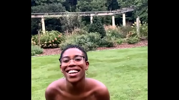 She gets naked outside