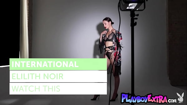 Petite brunette Czech Elilith Noir strips and shows us her sultry side