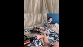 Anal Beads Blowjob training and Fuck Machine Orgasm