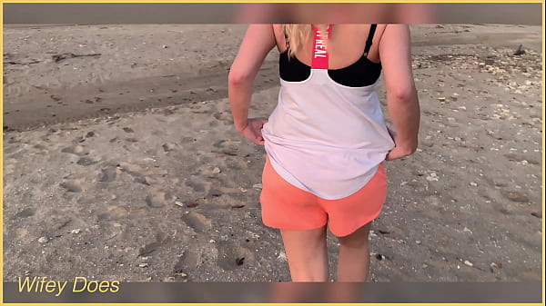 Flashing tits at the sunset