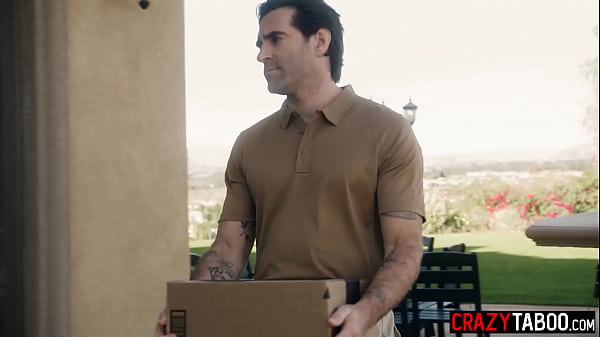 Horny bubble butt Latina teen Penelope Woods fucks a big dick delivery man