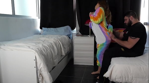 Role play. My friend loses his job, and I COMFORT him by giving him my tight pussy.