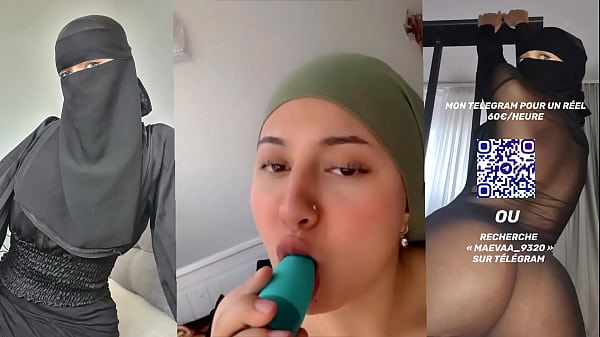 Beurette voilée suce un god qui était dans sa chatte