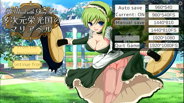 Green haired maid having sex with men in A maid with gloryhole new 2024 hentai game