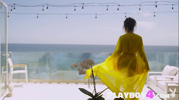 Hot big tits Latina MILF CJ Sparxx posed outdoor in sexy yellow clothes