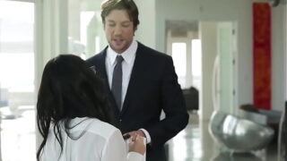 Passionate Secretary In Stockings Indulges Boss’s Hard Cock With Jean Val Jean And Megan Rain