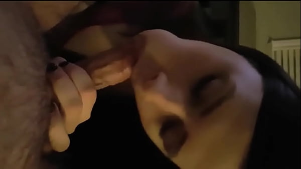 dark haired milf sucking dick and eat cum