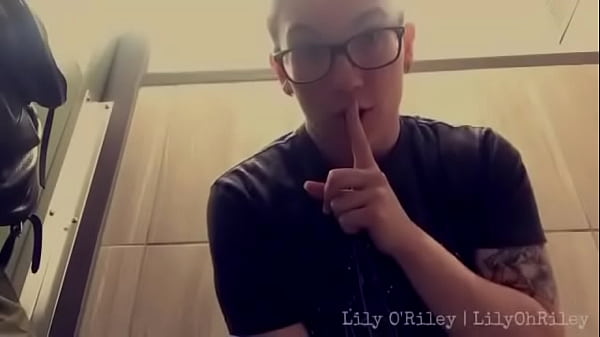 Slutty Redhead Squirts All Over Bathroom Stall