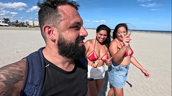Aventuras do Casal Mattos flagra na Praia: Nicoly Mattos e Lukas Zaad Dominam a Novata Raquel Hot em Cenas de Sexo Selvagem ao Ar Livre!