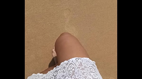 Peeing bikini public beach