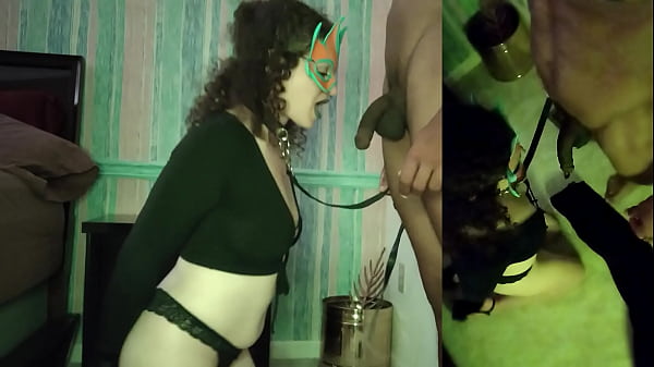 Sloppy BBC Deepthroat Facefuck with Hands Restrained- He Cums on my Tits!