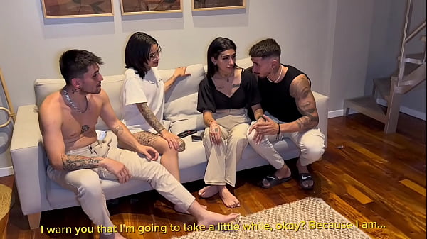 Dp foursome with couples swapping tattooed babes and big cocks