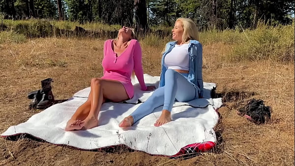 Two Hot Milfs Seduce A Hiker To Take His Cum