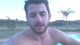 wet white boxers heart-throbbing guy gives gay men masturbation instructions and encouragement joi