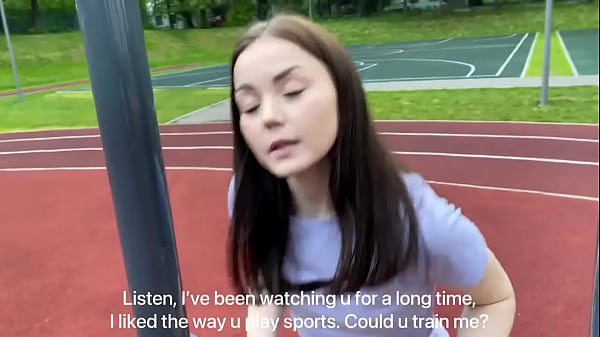 Sporty teen enjoys fucking after workout. Cum in pussy