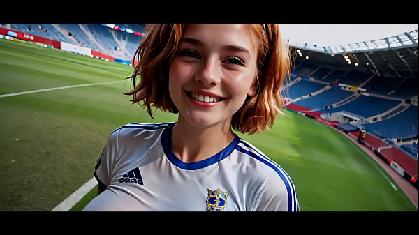 AI Redhead Football Cheerleader Gangbanged in Locker Room