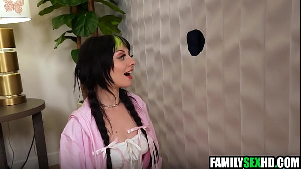 Step sister fucked through hole in tha wall | Kitty Cam